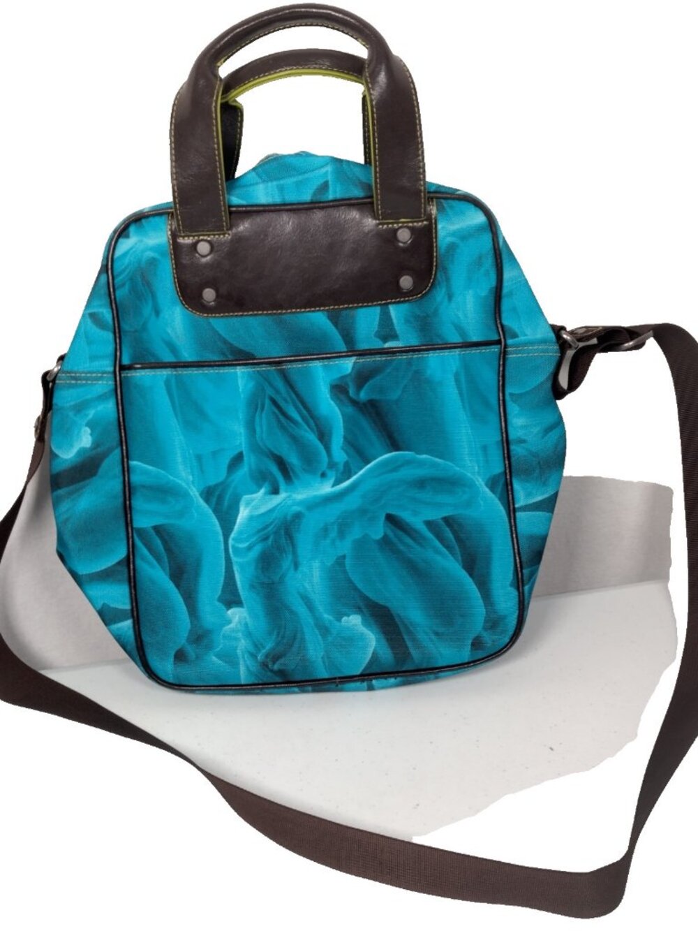 Nike Tote Bag Blue Abstract Print Padded Shoulder Strap Trippy Swirl Travel - Picture 3 of 16
